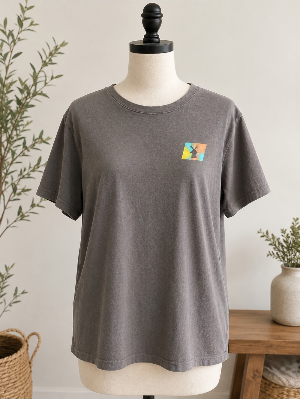 Dutch Bros Men's Gray Graphic Crewneck T-Shirt